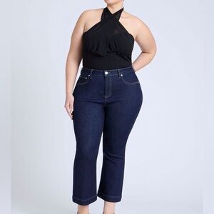 Eloquii High Rise Crop Bootcut Jean 16